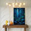 Toile, "Mystical Forest Scene Illuminated By Soft Ethereal Blue Bioluminescence", art mural parmi des feuilles surdimensionnées luxuriantes-760467169