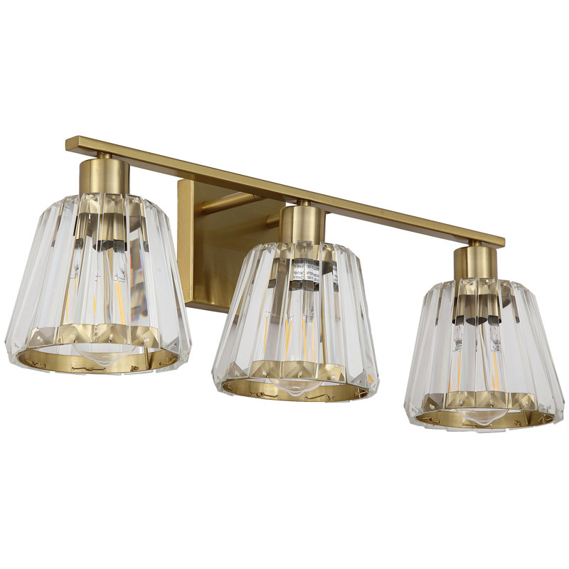 Luminaire pour meuble-lavabo inspiré de cristal Radiant, Doré, 3 lumières