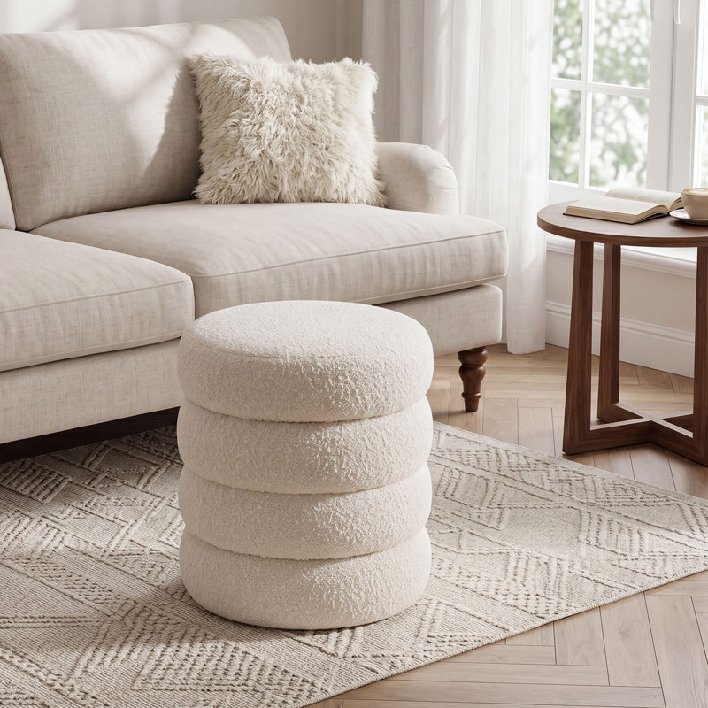 Repose-pieds l 16 po avec rangement Boucle, Blanc