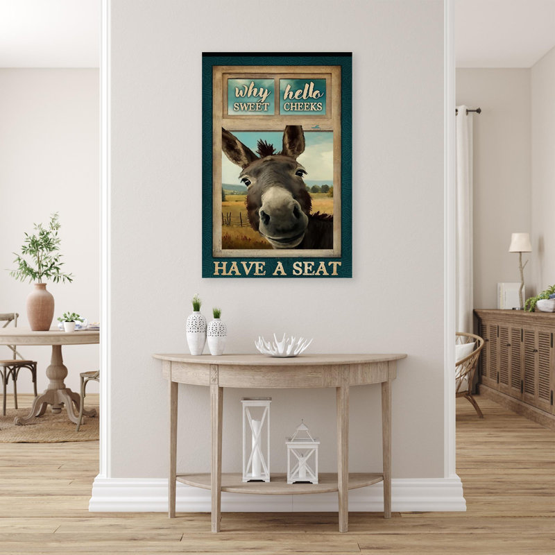 «Donkey Have A Seat On», impression sur toile, H 14 po x l 11 po x P 1,25 po