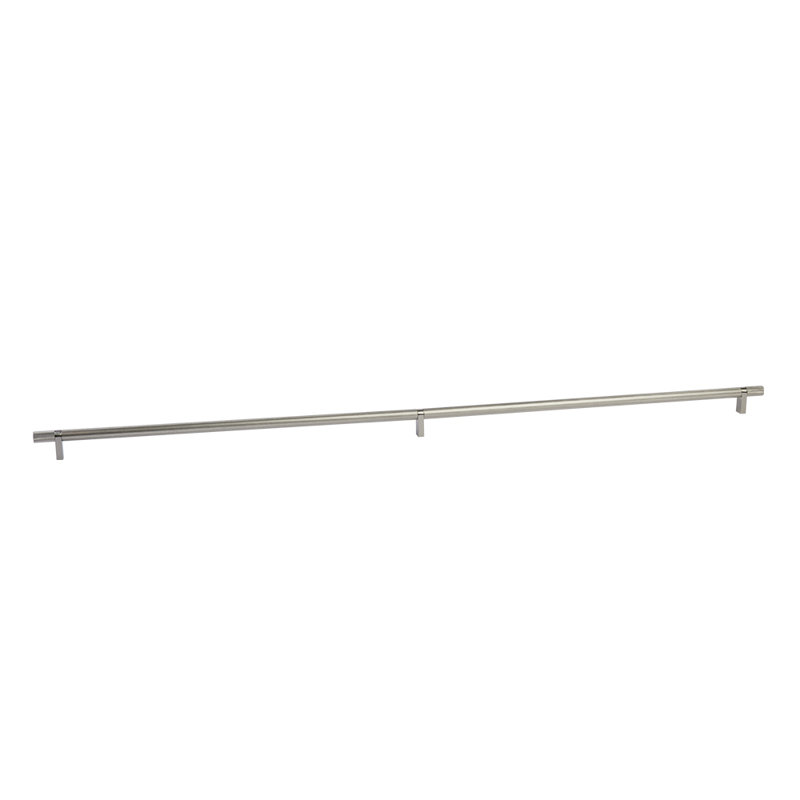 Emtek Select Bar Cabinet Pull 36" C-C, Rectangular Bar Stem, Knurled Bar, Satin Nickel