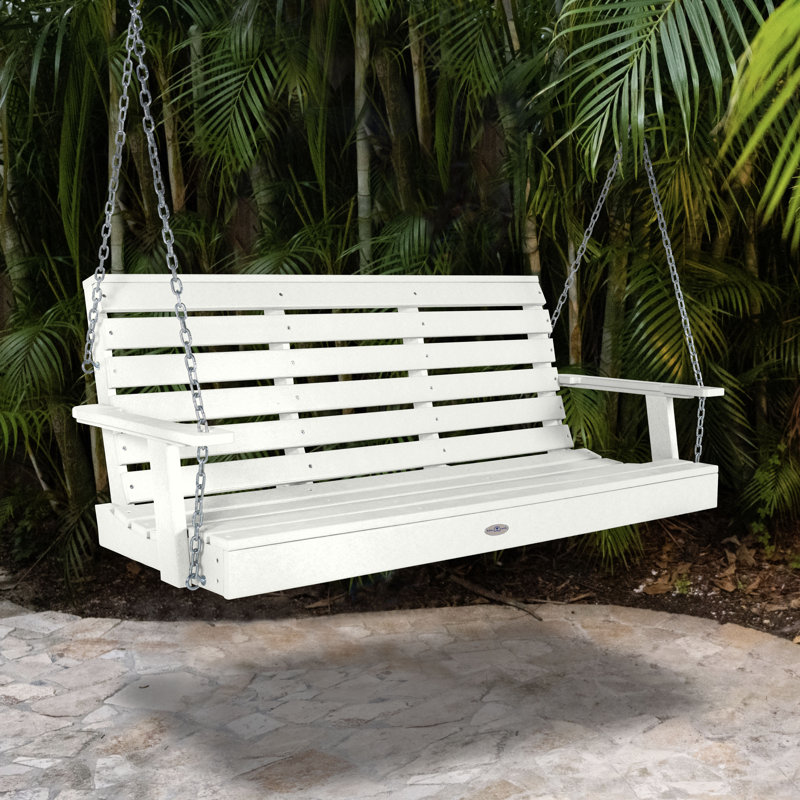 Balancelle de véranda Midderton, 60.37", Blanc noix de coco