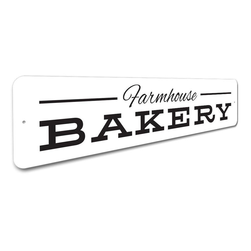 Enseigne en aluminium Farmhouse Bakery, H 6 po x l 24 po x P 0,06 po