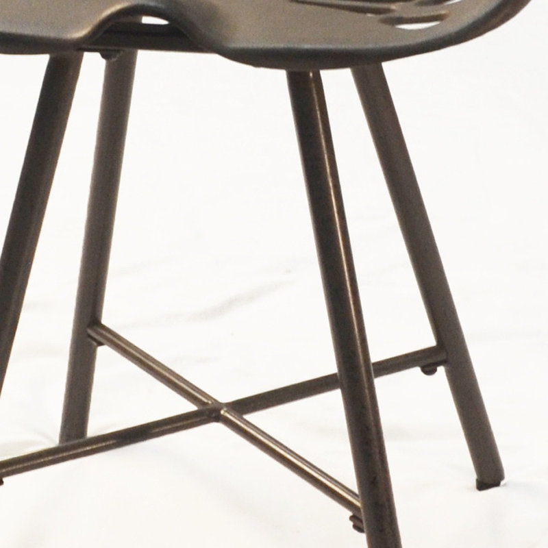 18" Metal Backless Chair, Copper