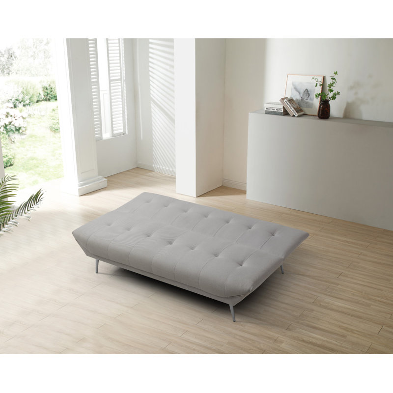 Hagaman 190Cm Armless Sofa, Grey 100% Polyester