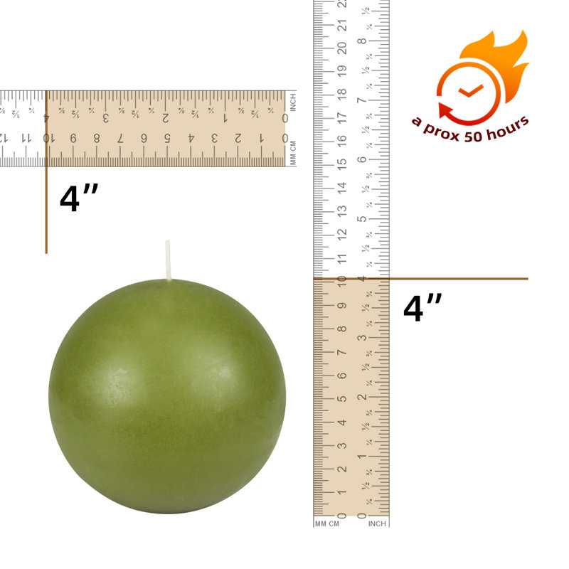 Bougie ronde, Diamètre de 4 po, Ensemble de 2, Vert