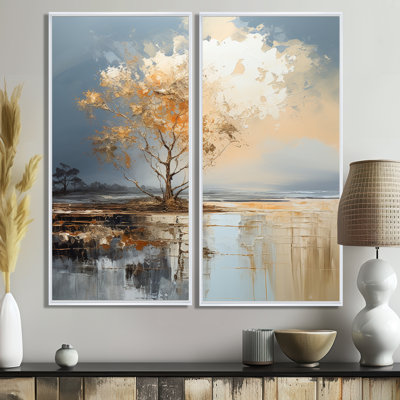 Tree Resistance Again Storm - Beige, impressions d'art traditionnelles sur toile