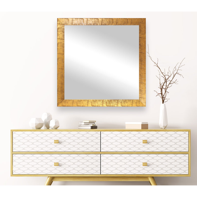 Swithun Wood Flat Wall Mirror, 37.5" H x 37.5" W, Bronze