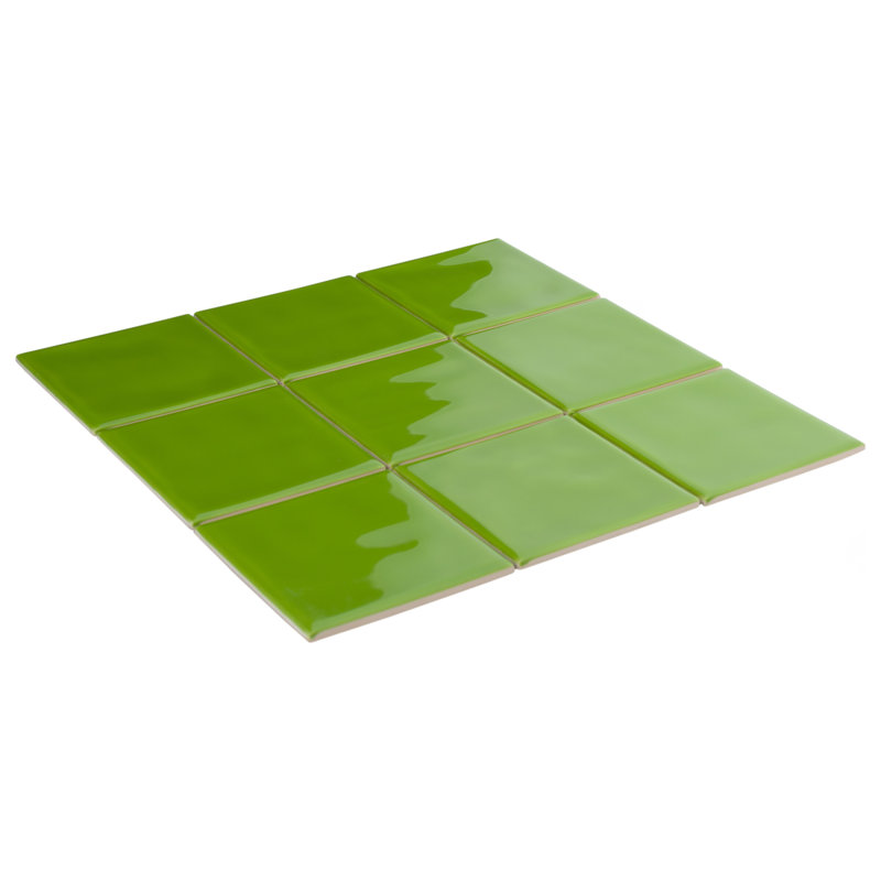 Twist Square Green Kiwi 11-3/4" x 11-3/4" Ceramic Mosaic Tile