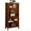 Superbe étagère à livres en bois massif avec finition bois de chêne antique et bibliothèque à 5 tablettes