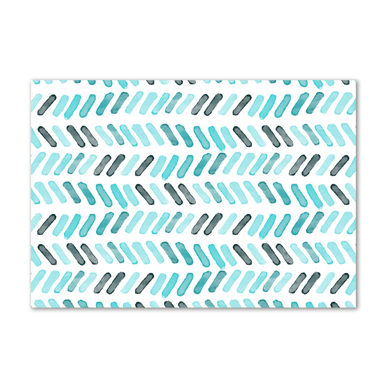 Blue Herringbone - Wrapped Canvas Print