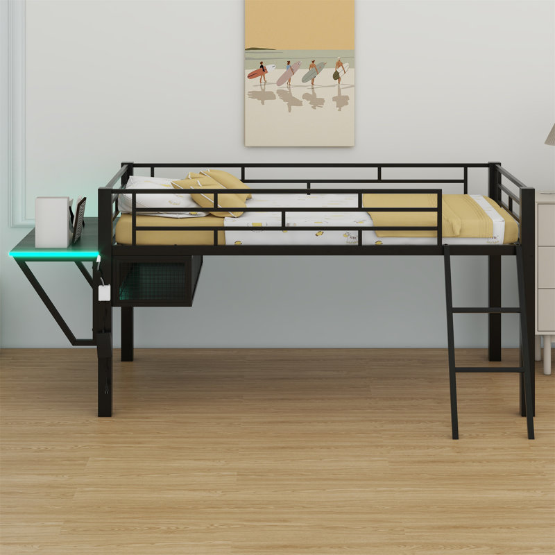 Lit mezzanine avec bureau Gaming, DEL