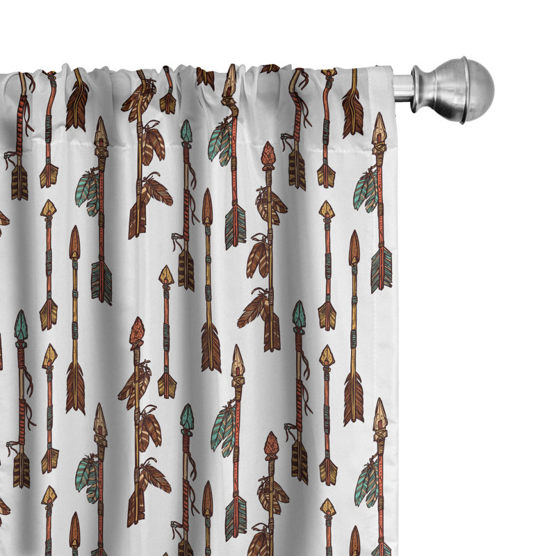 Arrow Curtains Semi-Sheer Rod Pocket Sliding Panel, 28" x 84"