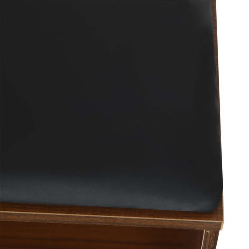 2-Tier Shoe Storage Stool With Cushion, Brown Wood