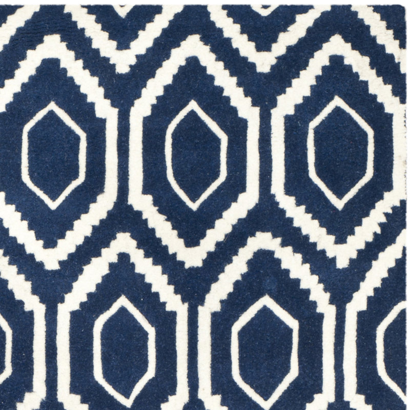 Deedie Hand Tufted Wool Geometric Rug, Rectangle 3' x 5'