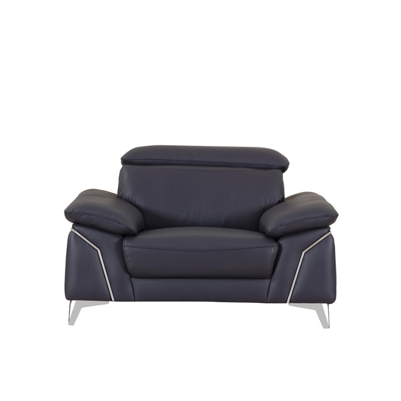Fauteuil en cuir italien Global United, Noir