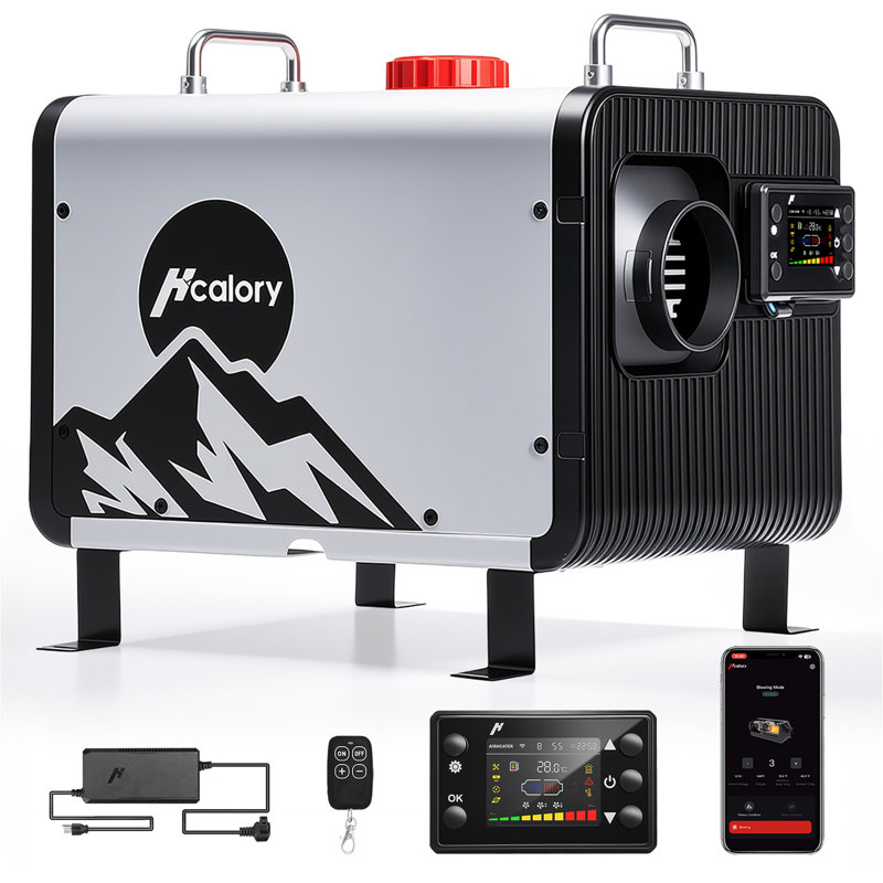 8KW Diesel Heater, 12V/24V All in One Diesel Air Heater, Bluetooth Remote APP Control with 110V AC Adapter for Vehicles Indoor Outdoor