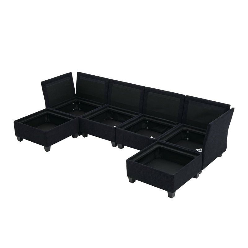 Canapé modulaire modulaire, Noir