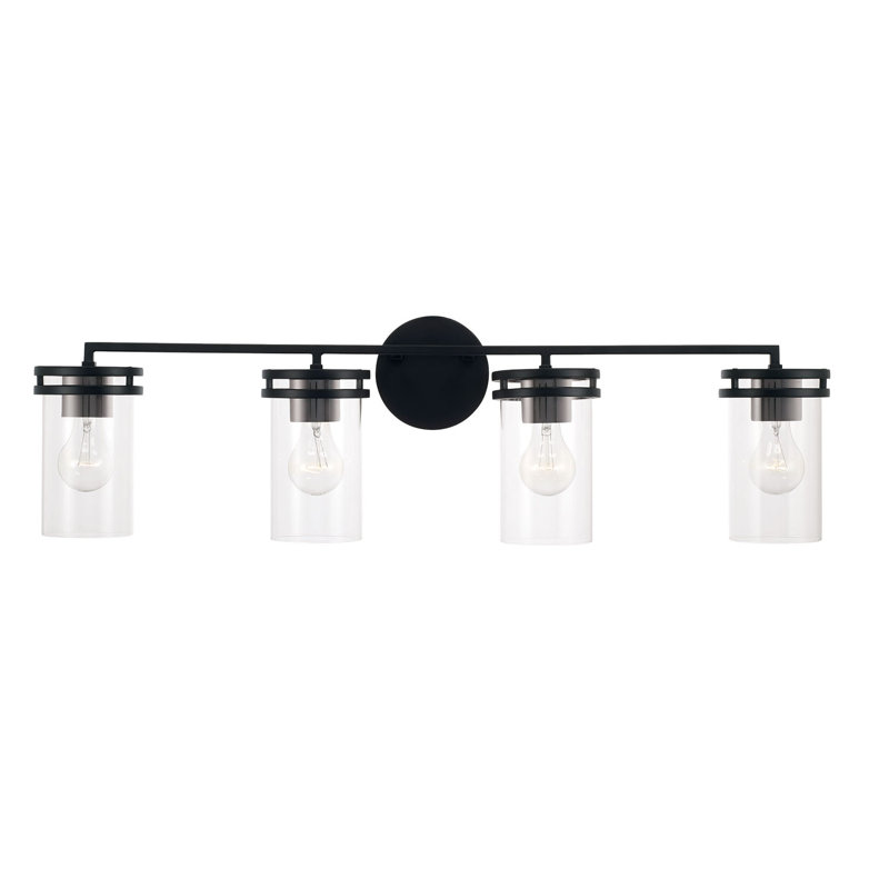 4 - Light Dimmable Vanity Light, Matte Black
