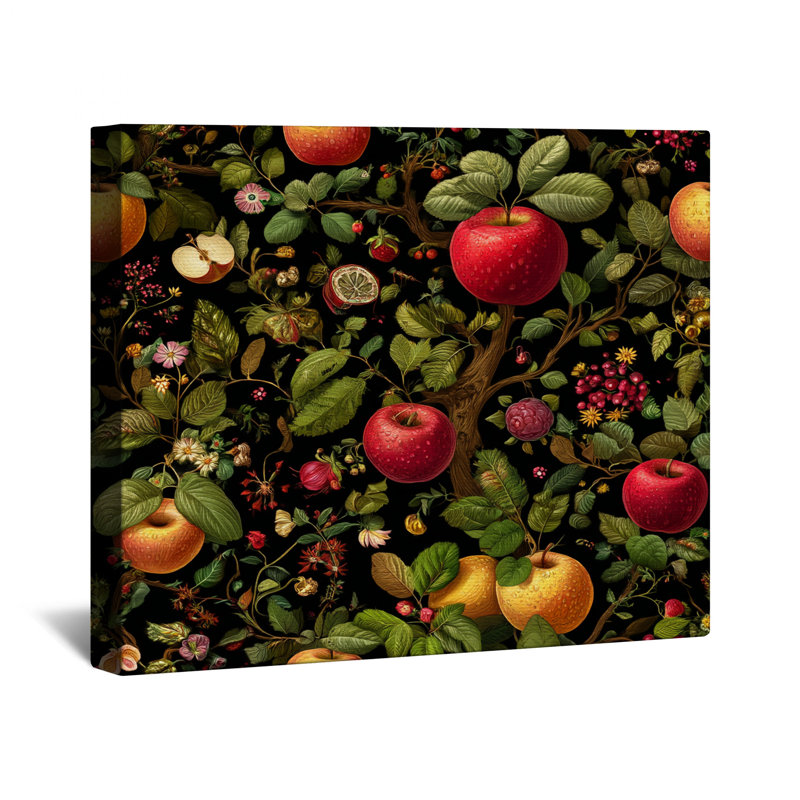 Toile tendue avec motif de pommes, décoration murale florale en plusieurs tailles, 20 x 24 inches