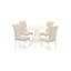 Ensemble de table de salle à manger 5 pièces comprenant une table de cuisine ronde avec piédestal et 4 chaises de salle à manger Parson en tissu beige clair, 42 po x 42 po, lin blanc-1797619678-1851927826-1851927827