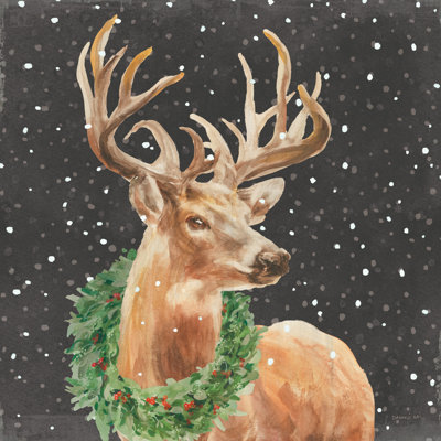 Benderville Woodland Holidays Stag - noir par Danhui Nai