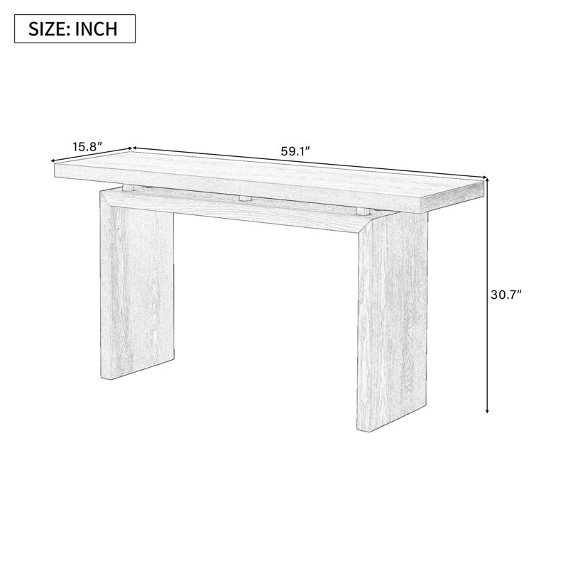 Unique Ash Veneer Console Table with Clever Tabletop Design - Modern Simplicity, Walnut