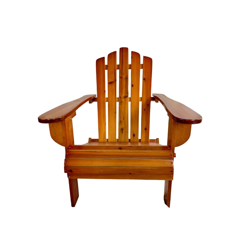 Chaise Adirondack pliable en bois massif au fini chêne pour patio et terrasse