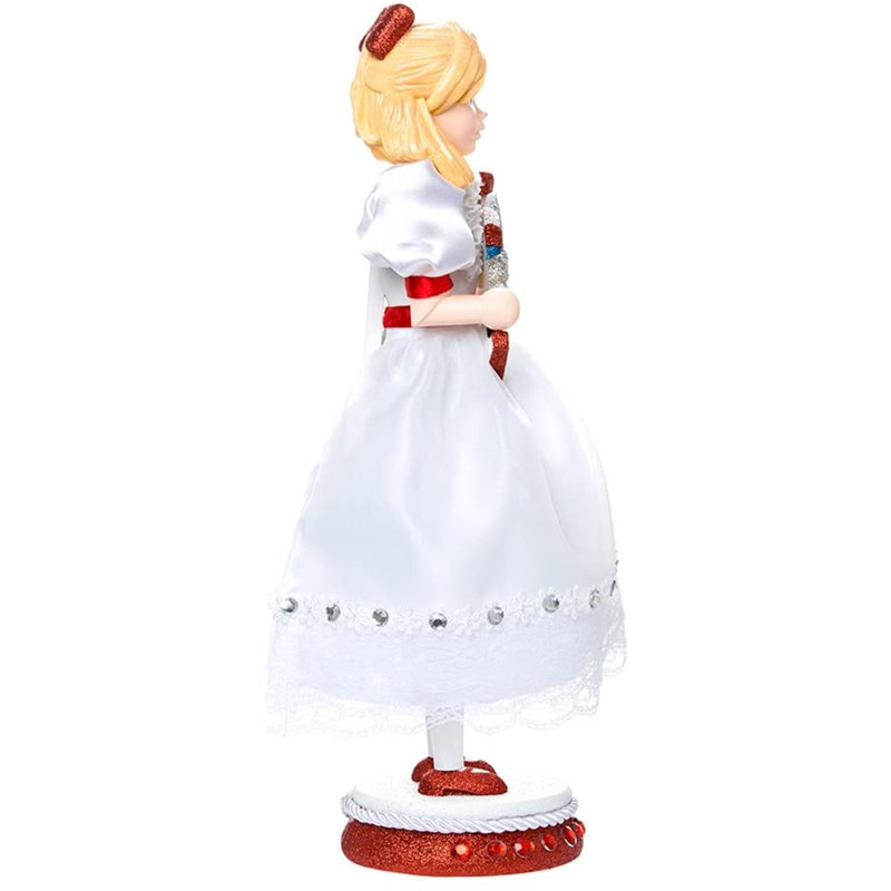 15-Inch White and Pink Clara Nutcracker with Miniature Prince