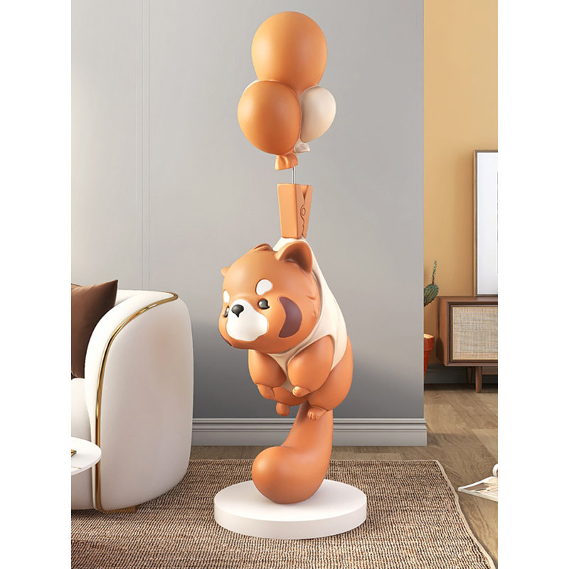 Sculpture luxueuse en fibre de verre Panda, Brun