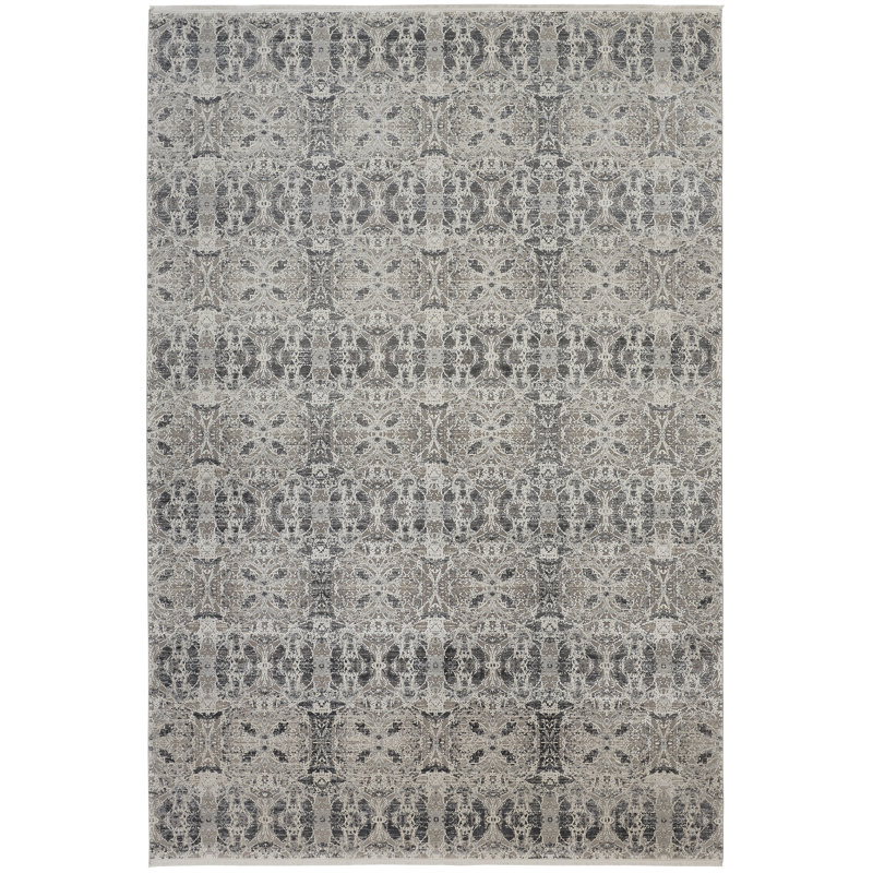 Lindstra Oriental Area Rug in Warm Gray, Rectangle 11'6" x 14'6"
