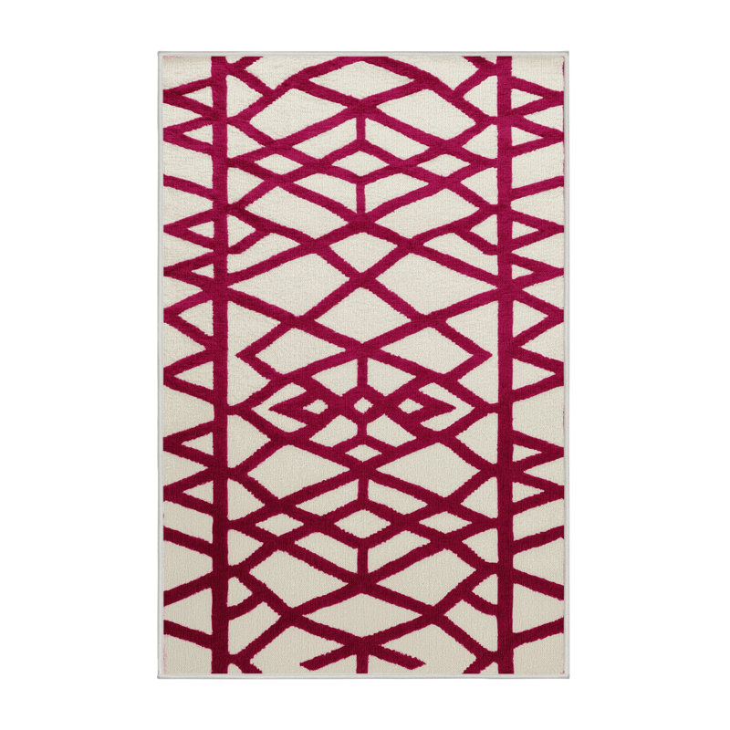 Tapis beige en treillis lavable à la machine, Tapis de couloir 2 pi x 5 pi