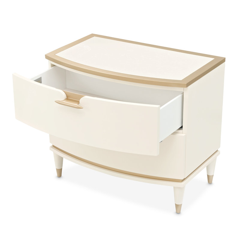 La Terrazza Nightstand, Large - Creamy Pearl