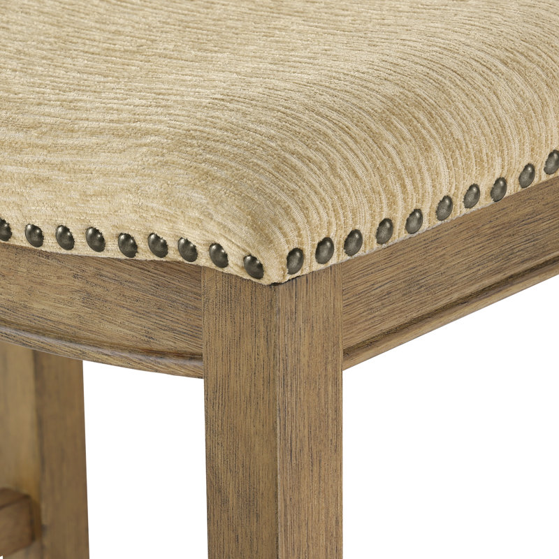 Tabouret de bar et de comptoir Clewiston, Tabouret de comptoir (assise de 24,75 po de hauteu, Chêne moyen, Chameau