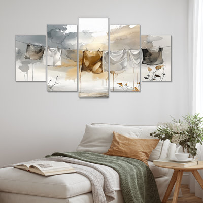 Ensemble de décorations murales gris Hanging Out Laundry I