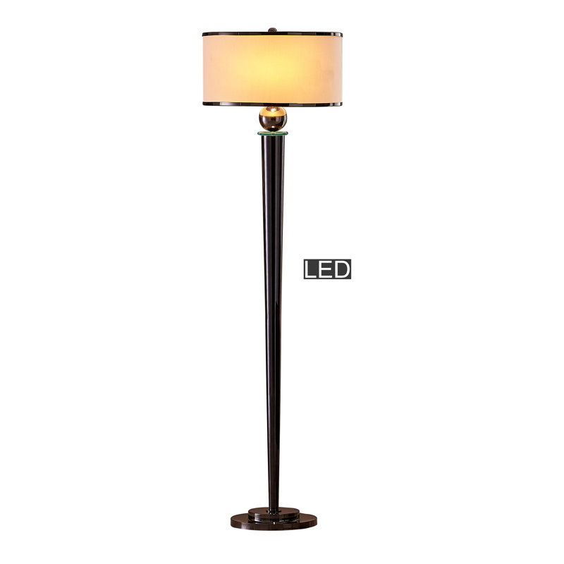 Venetian 63'' Traditional Floor Lamp, Jet Black