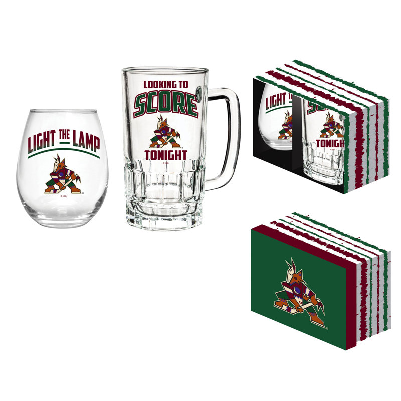 Ensemble-cadeau NHL Team Pint Glass and Wine, Coyotes de l'Arizona