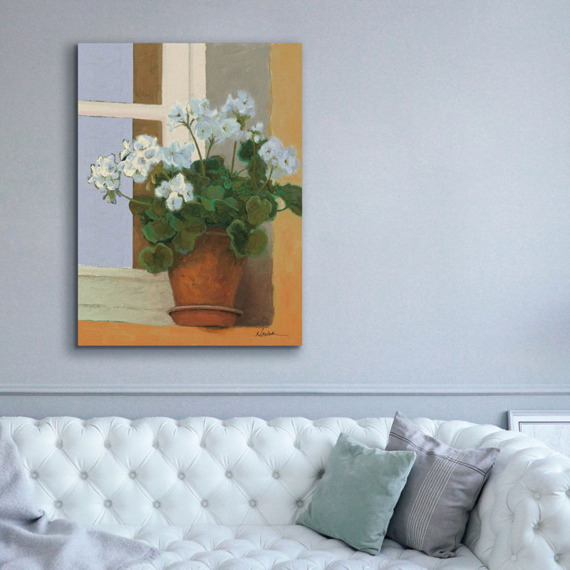 «Creancey Geraniums 2 Light» par Shirley Novak, art mural sur toile, H 54 po x l 40 po x P 1,5 po