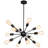 Sputnik Chandeliers Black, Modern 12-Light Farmhouse Pendant Light Mid Century Lighting Vintage Industrial Ceiling Hanging for Living Dining Room, Bedroom, Kitchen Island, Foyer-622128548-622128554