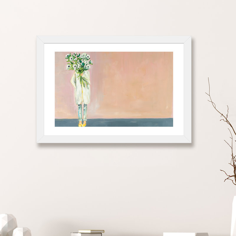 «Anemone» par Meredith Steele - reproduction d'art, H 16 po x l 24 po x P 1 po, Papier encadré blanc
