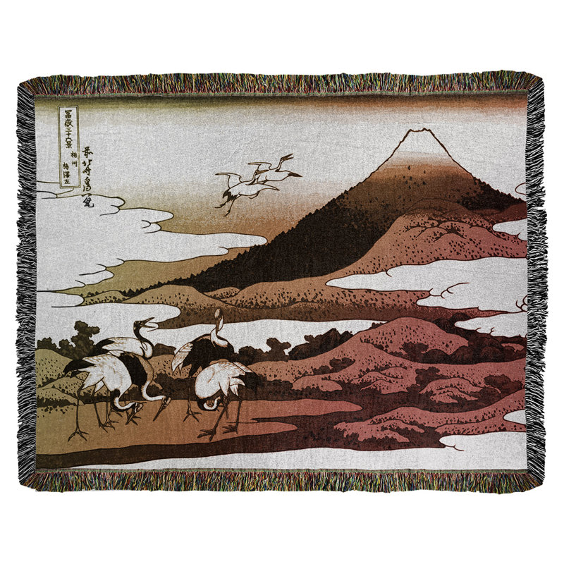 Jeté en coton pour grues japonaises lourdes, Rouge / Noir