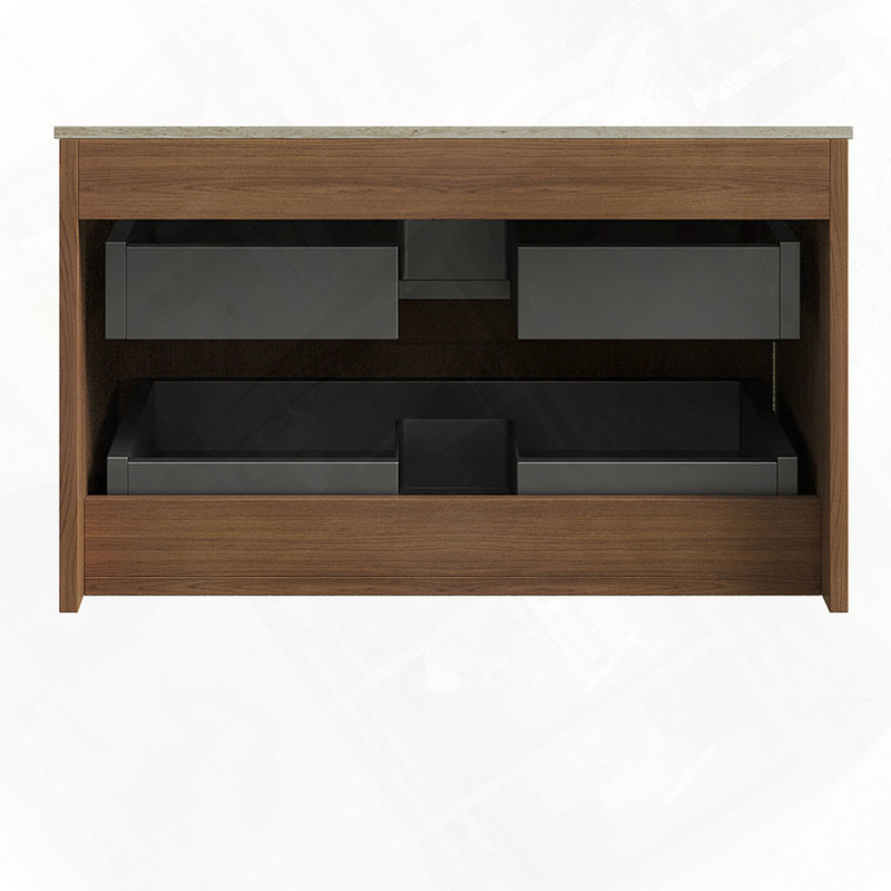 Armoire murale avec 2 tiroirs sous-comptoir à extension complète pré-assemblés