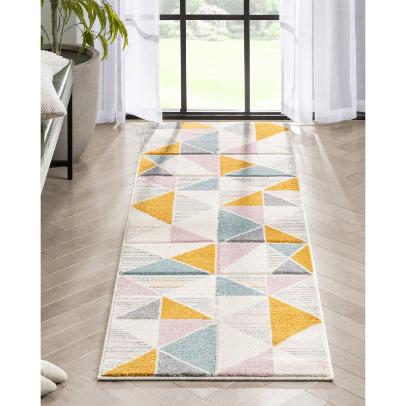 Astrid Geometric Synthetic Area Rug, Runner 67 x 220 cm