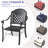 Cast Aluminum Patio Furniture With 4 Cushions - 5 , Black, Noise Reducing, Rectangular Table, Outdoor Enjoyment In Black Water Cushions, Stackable, Comfort