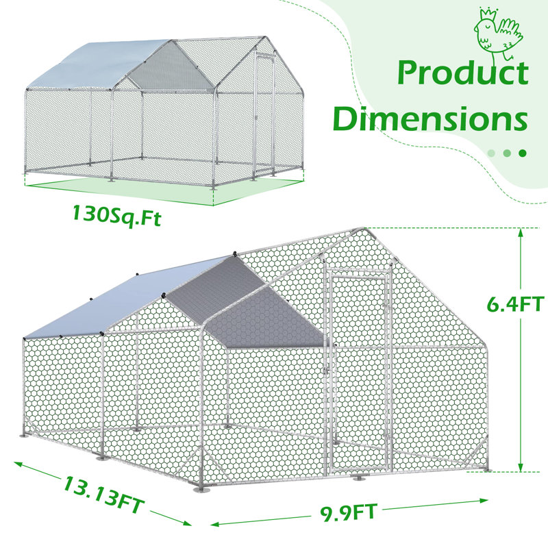Deryck 130 Square Feet Walk In Chicken Run For Up To 13 Chickens