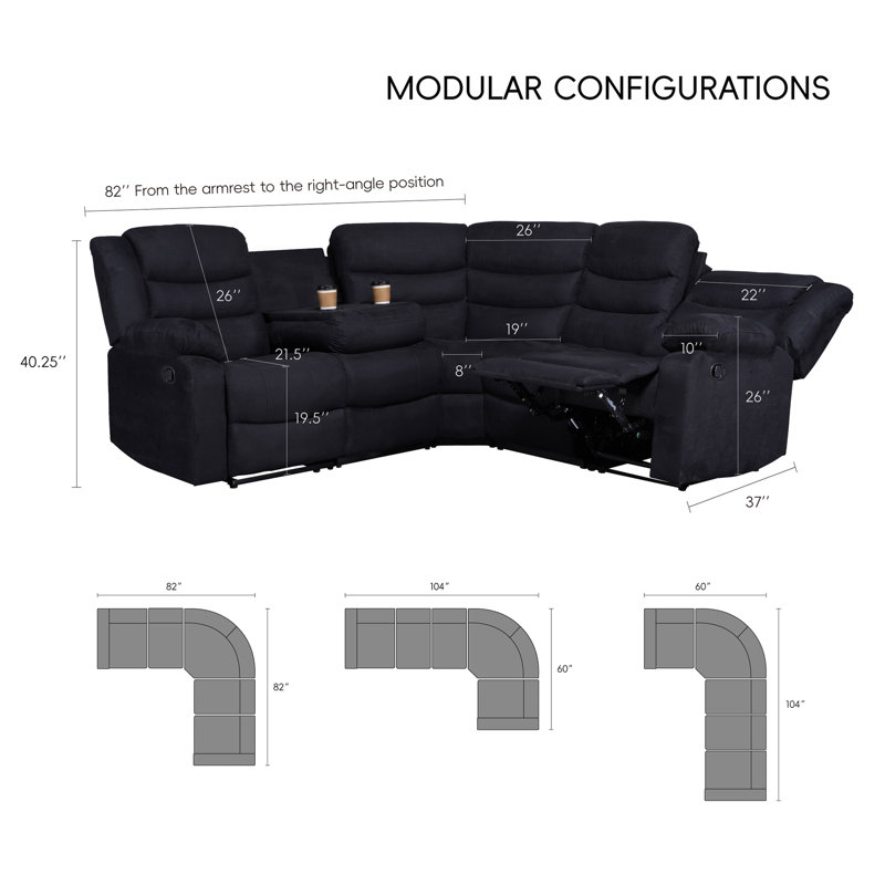 Porte-gobelets modulaires inclinables Monchat Monchat, Microfibre noire