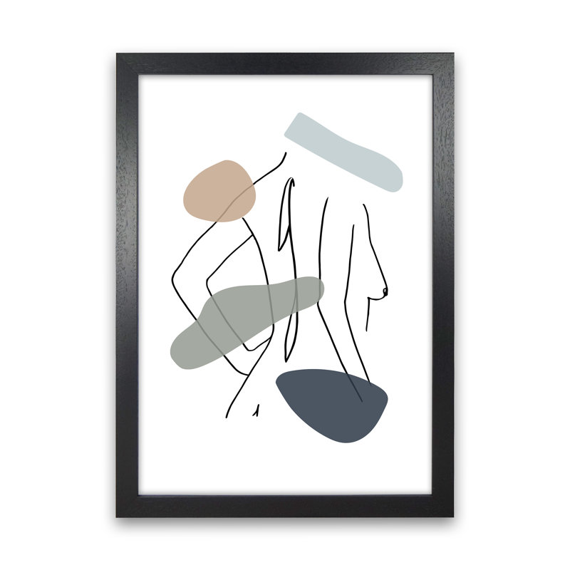 Female Side Pose Stains - Print, 88cm H x 64cm W x 3cm D, Black Frame