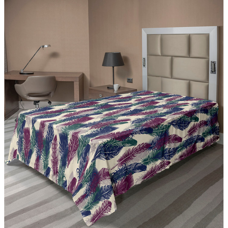 Ambesonne, drap plat floral pivoines, art botanique printanier