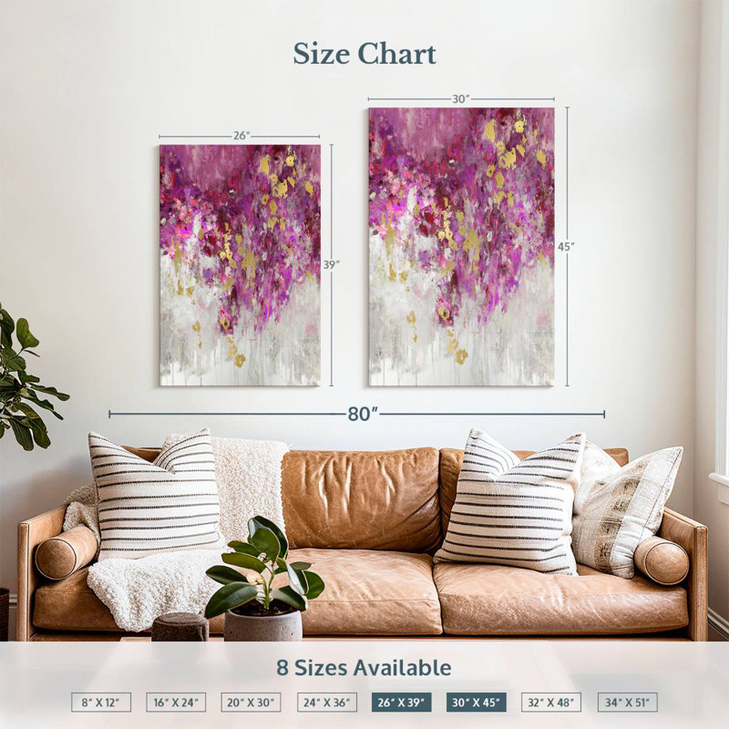 Avery Cascade Magenta, 39" H x 26" W