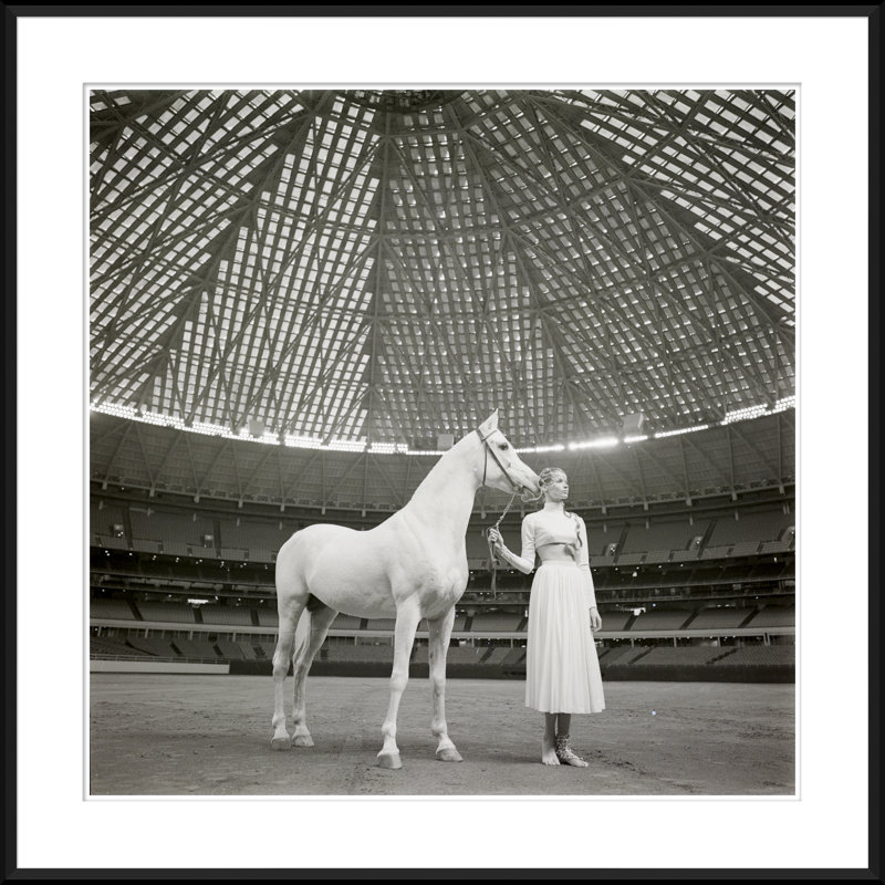 Veruschka With Morafic Arabian Horse Giclee Print by Sante Forlano, Black